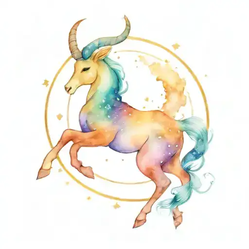 Capricorn constellation intertwined tattoo design idea