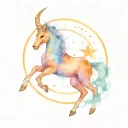 Capricorn constellation intertwined tattoo design idea