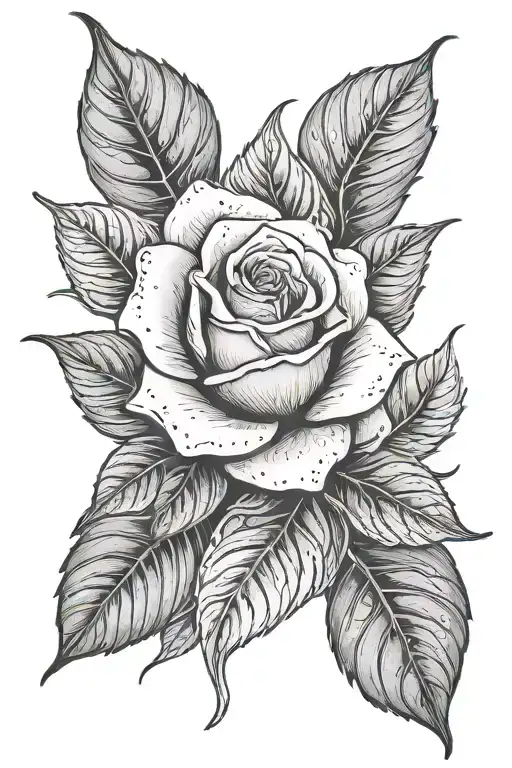 rose leaf animal tattoo design idea