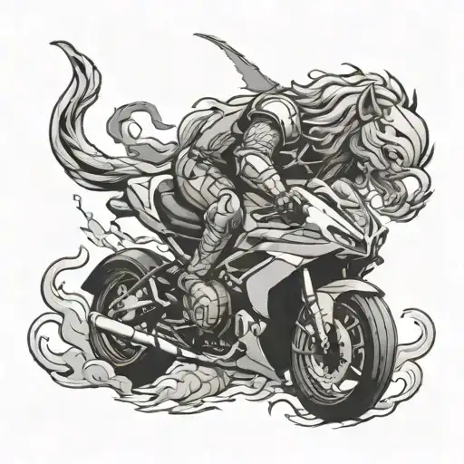 Knight, Dodge Challenger Hellcat tattoo design idea