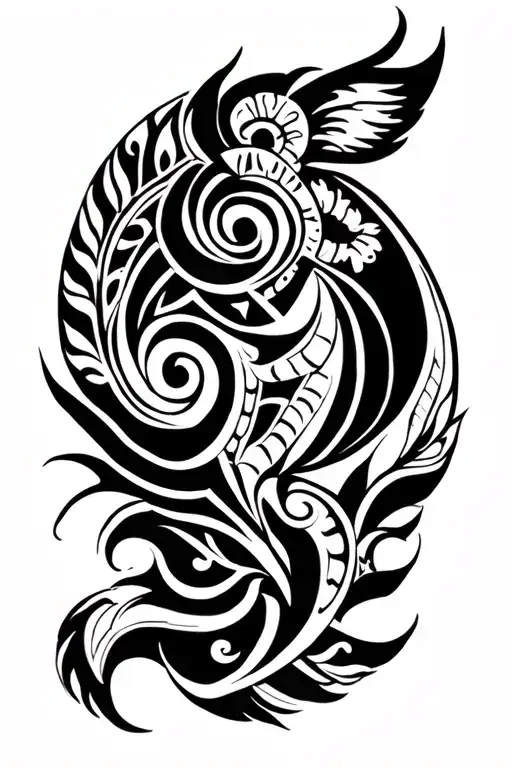 Maori calf tattoo design combining elements amour famille tattoo design idea