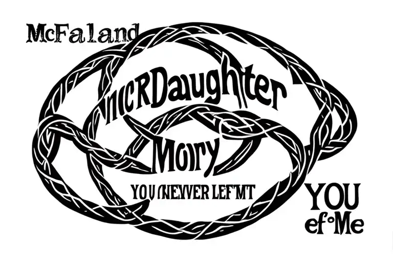 "McFarland" celtic knot father daughter in memory you never left me tattoo design idea