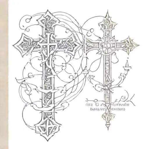 crosses with bible verse tattoo design idea