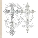 crosses with bible verse tattoo design idea
