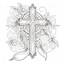 crosses with bible verse tattoo design idea