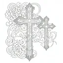 crosses with bible verse tattoo design idea