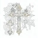 crosses with bible verse tattoo design idea