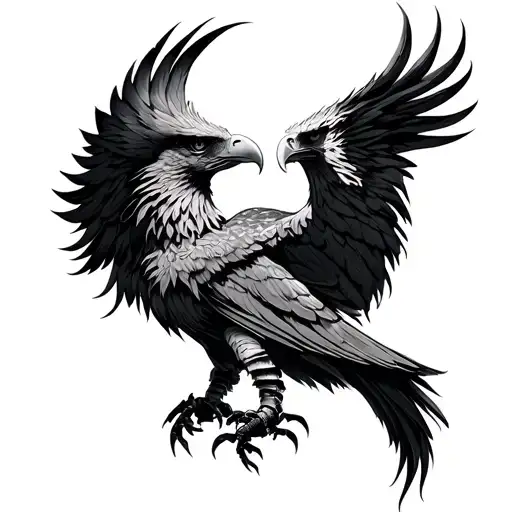 Scorpio Eagle Phoenix tattoo design idea