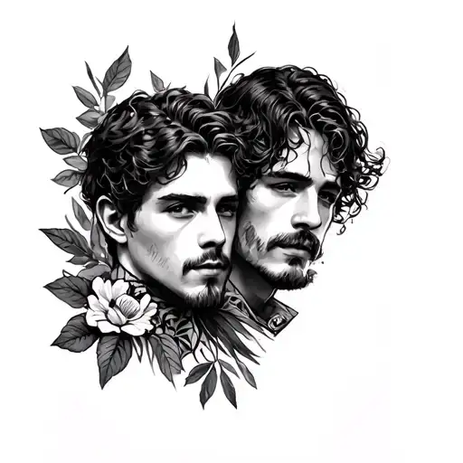 Oliver and John and flouer  tattoo design idea