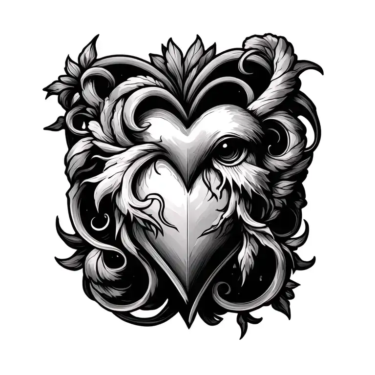 C D Herz tattoo design idea
