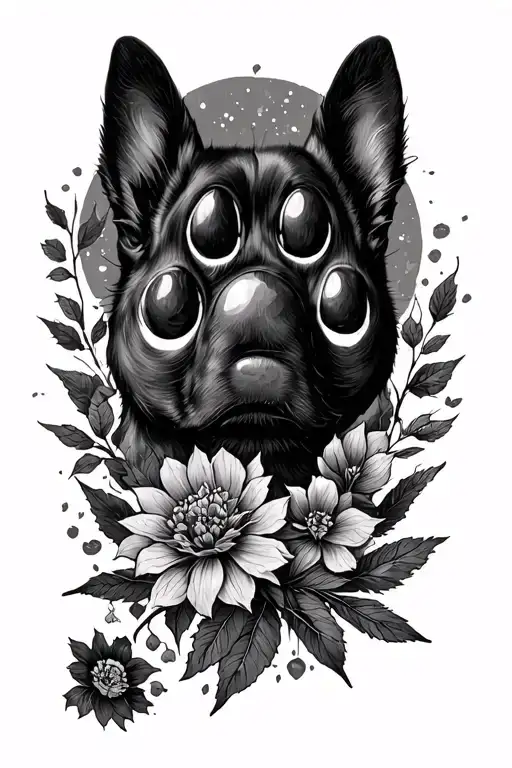 luna dog paw nature inspired tattoo tattoo design idea