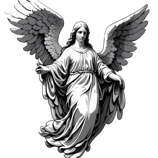 Catholic Angel tattoo design idea