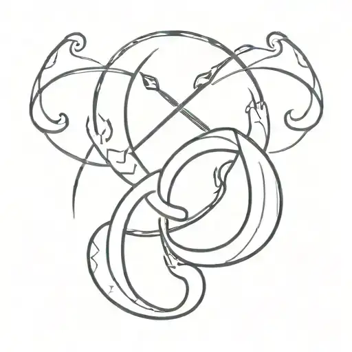 cancer and sagittarius zodiac sign tattoo design idea