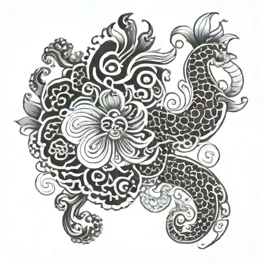 Traditional Chinese dynasty patterns without flowers tattoo design idea