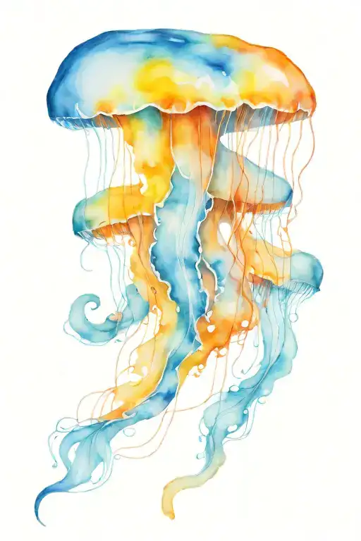 jellyfish watercolour tattoo design idea
