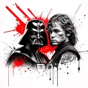 Star wars darth vader vs anakin tattoo design idea