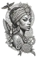 oshun and ankh symbol tattoo design idea