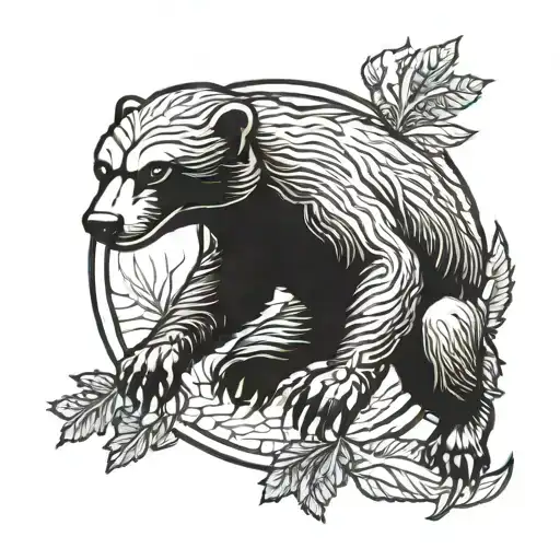 honey badger as a wrestler  tattoo design idea