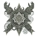 666 devil hell tattoo design idea