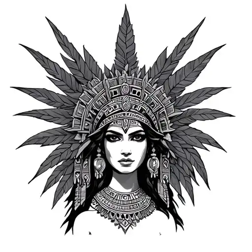 aztec princess  tattoo design idea