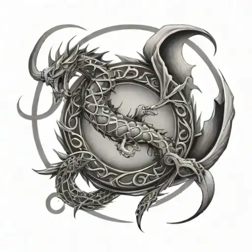ouroboros dragon tattoo design idea