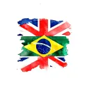 british and brazilian flag intertwined tattoo design idea