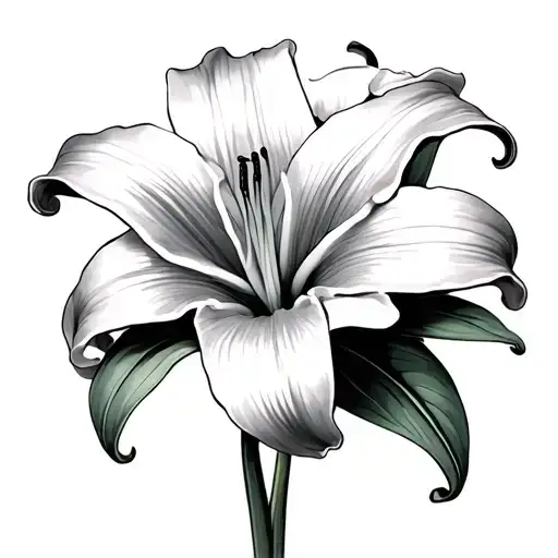 Stargazer Lily Flower tattoo design idea