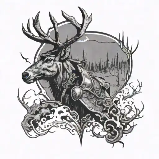 red dead redemption deer high honor tattoo design idea