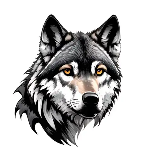 loup double face tattoo design idea