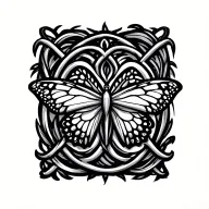 celtic strength sysmbol with tiny butterfly tattoo design idea