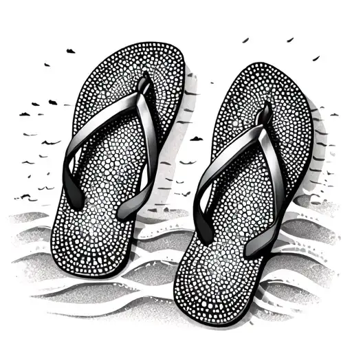 flip flops on the beach tattoo design idea