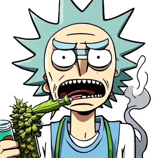 rick n morty smoking weed tattoo design idea