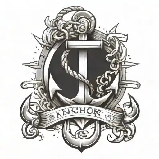 anchor Christian fish tattoo design idea