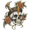 skull, ocean, wise, death, future, dark  tattoo design idea