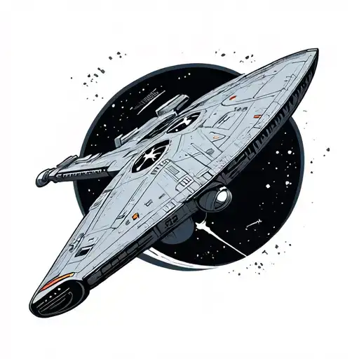 start trek enterprise ship tattoo design idea