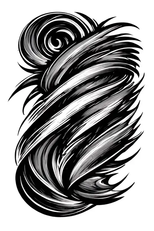 symmetrical brush streak tattoo design idea