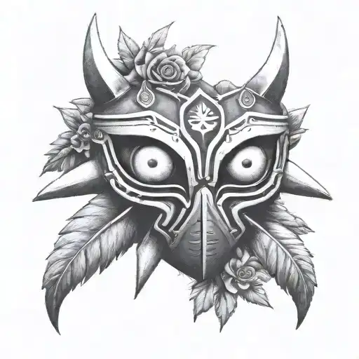 majoras mask from zelda tattoo design idea