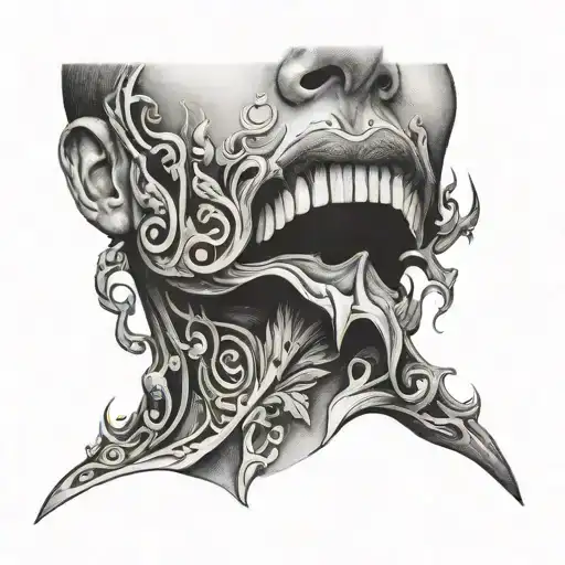 Throat tattoo design idea
