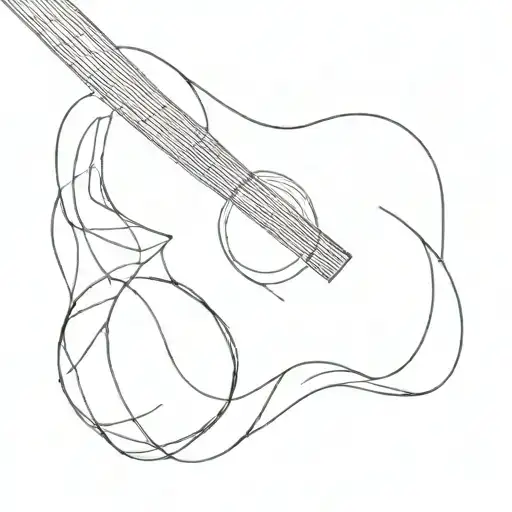 geometric lines, guitar strings, thin lines tattoo design idea