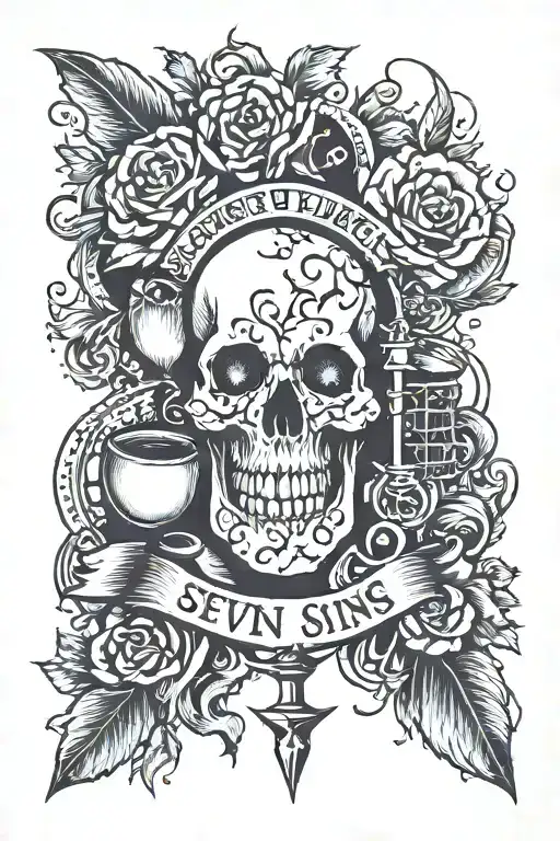 seven sins tattoo design idea
