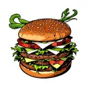 "Charleigh " Hamburger tattoo design idea