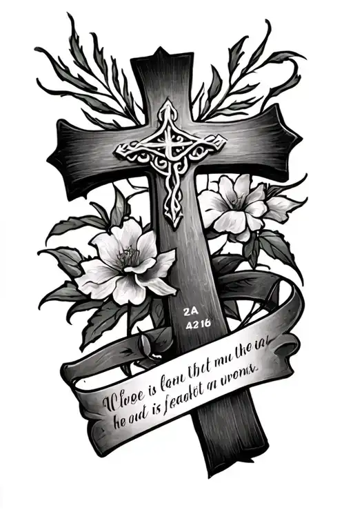 proverbs 24:16 with a cross tattoo tattoo design idea