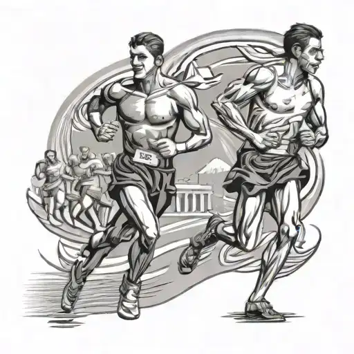 running marathon athens 42195 tattoo design idea