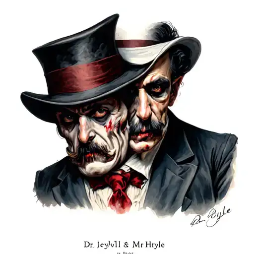Dr Jekyll and Mr Hyde tattoo design idea