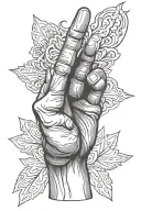 Middle Finger tattoo design idea