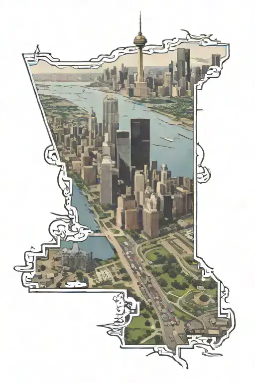 detroit city skyline 5 mile sign tattoo design idea