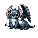 Stitch And Angel tattoo design idea