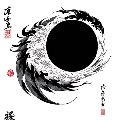 kyojuro rengoku and a black hole tattoo design idea