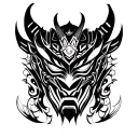 japanese oni mask tattoo design idea