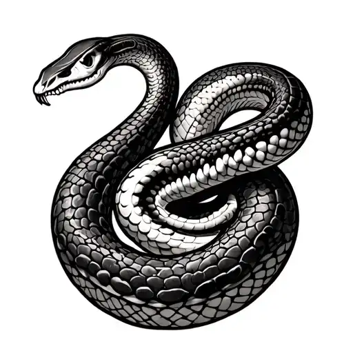 the skeleton of a snake  tattoo design idea